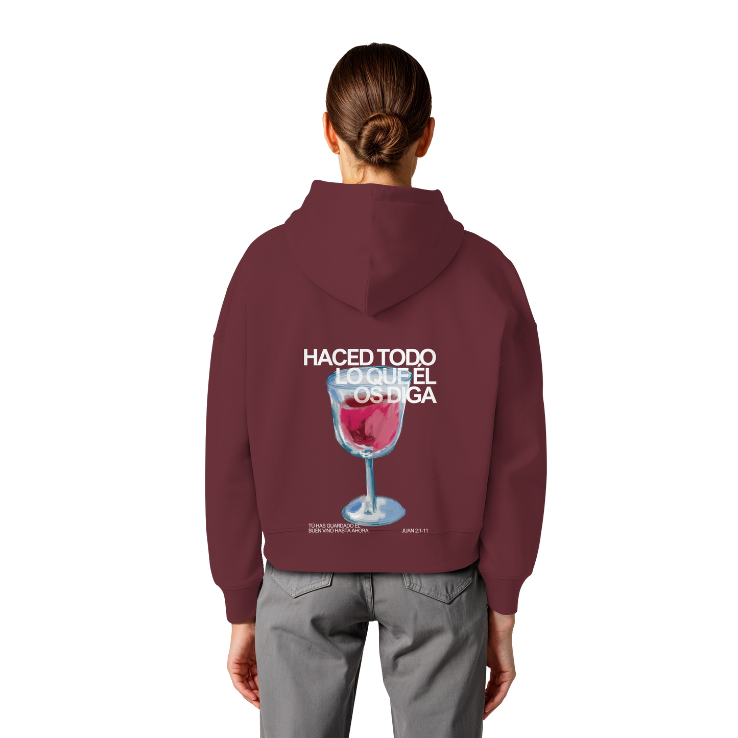 LO QUE ÉL OS DIGA SUDADERA BOXY CAPUCHA
