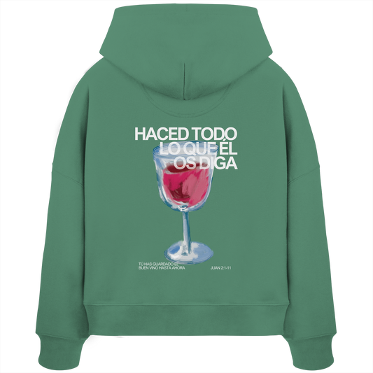 LO QUE ÉL OS DIGA SUDADERA BOXY CAPUCHA
