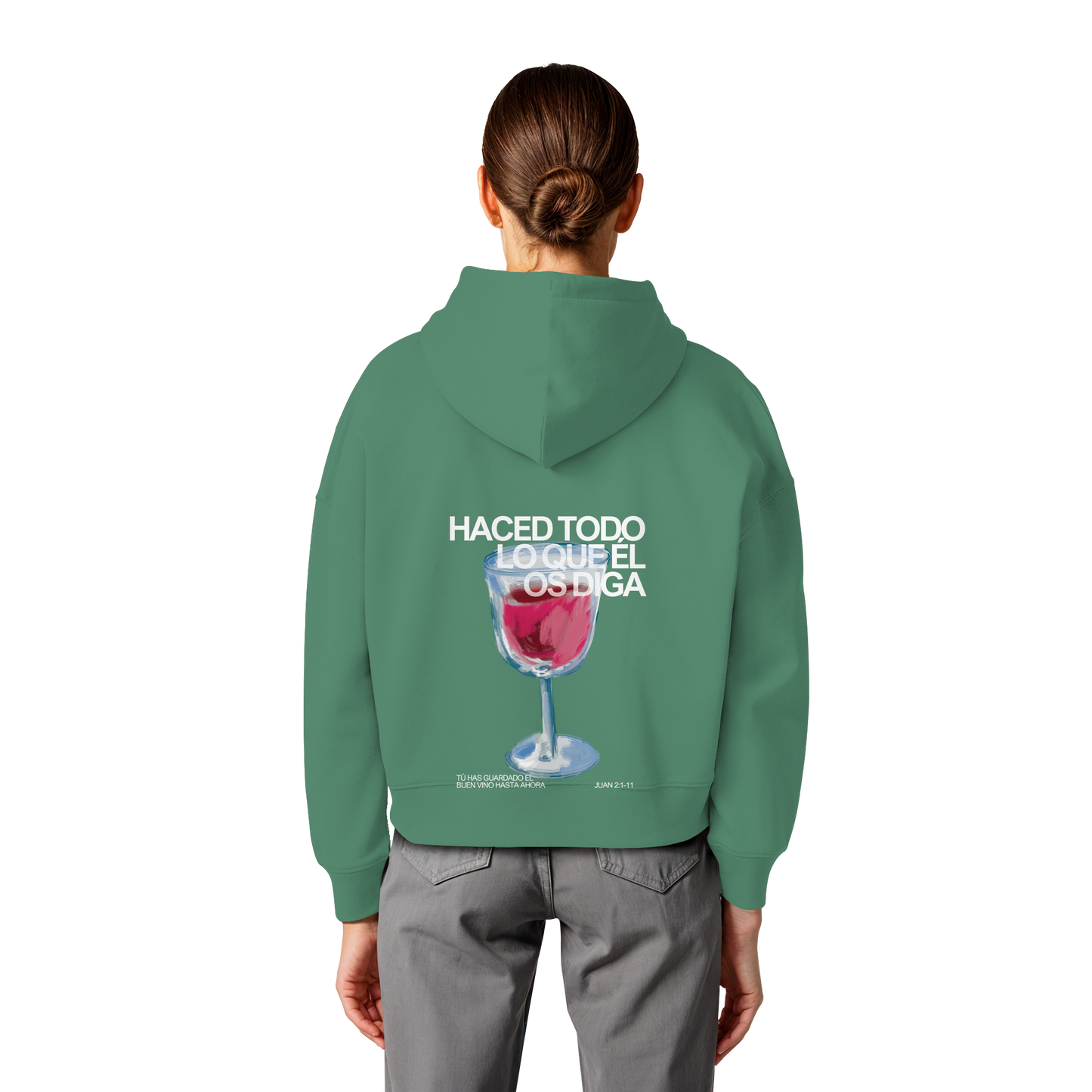 LO QUE ÉL OS DIGA SUDADERA BOXY CAPUCHA