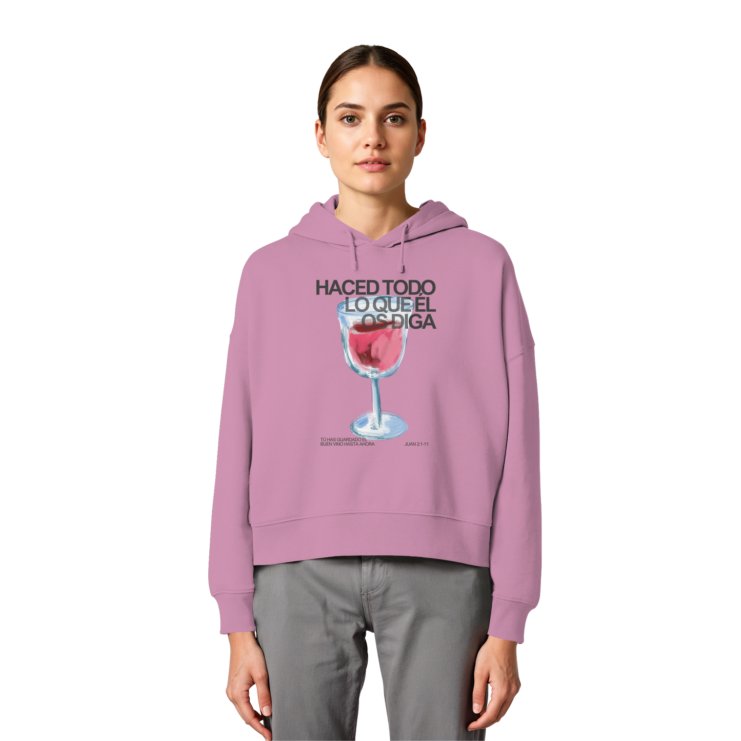 LO QUE ÉL OS DIGA SUDADERA BOXY CAPUCHA