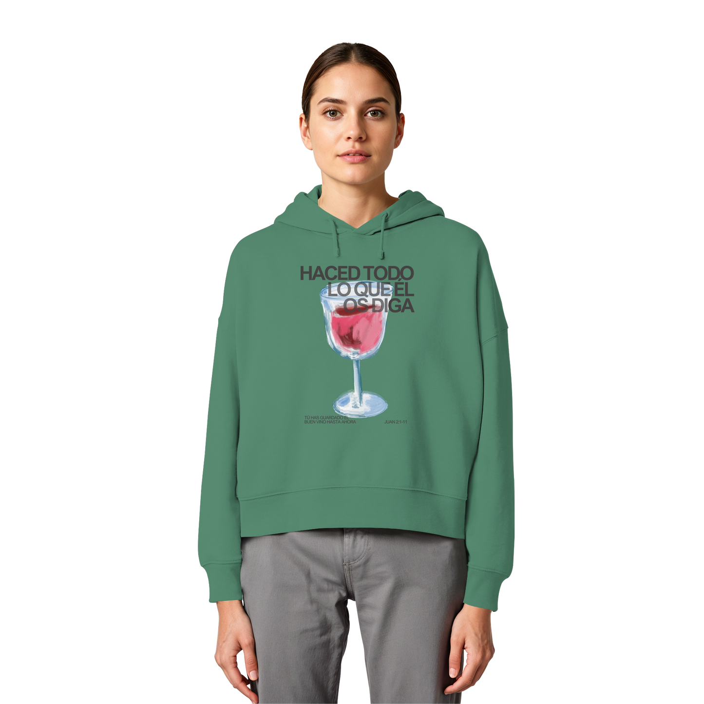 LO QUE ÉL OS DIGA SUDADERA BOXY CAPUCHA