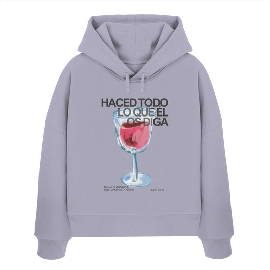 LO QUE ÉL OS DIGA SUDADERA BOXY CAPUCHA