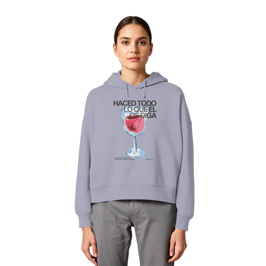 LO QUE ÉL OS DIGA SUDADERA BOXY CAPUCHA
