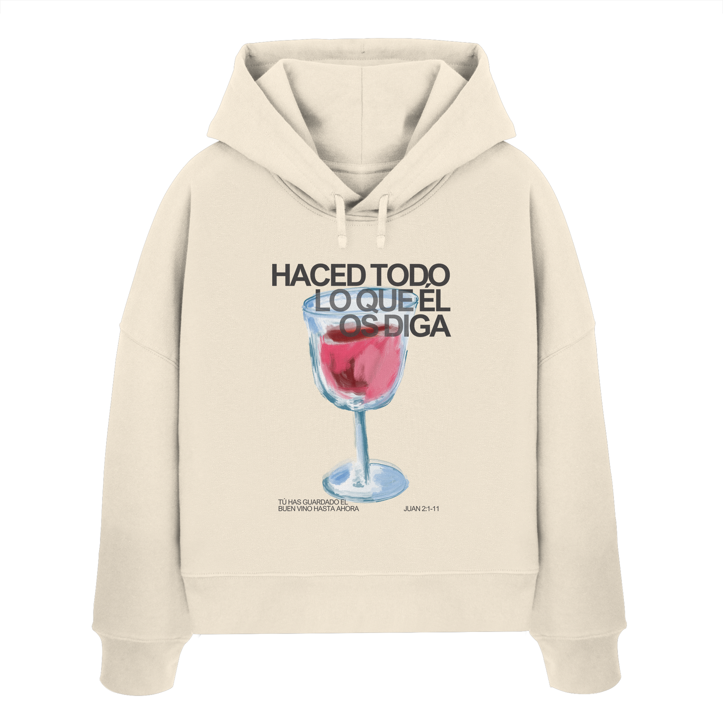 LO QUE ÉL OS DIGA SUDADERA BOXY CAPUCHA