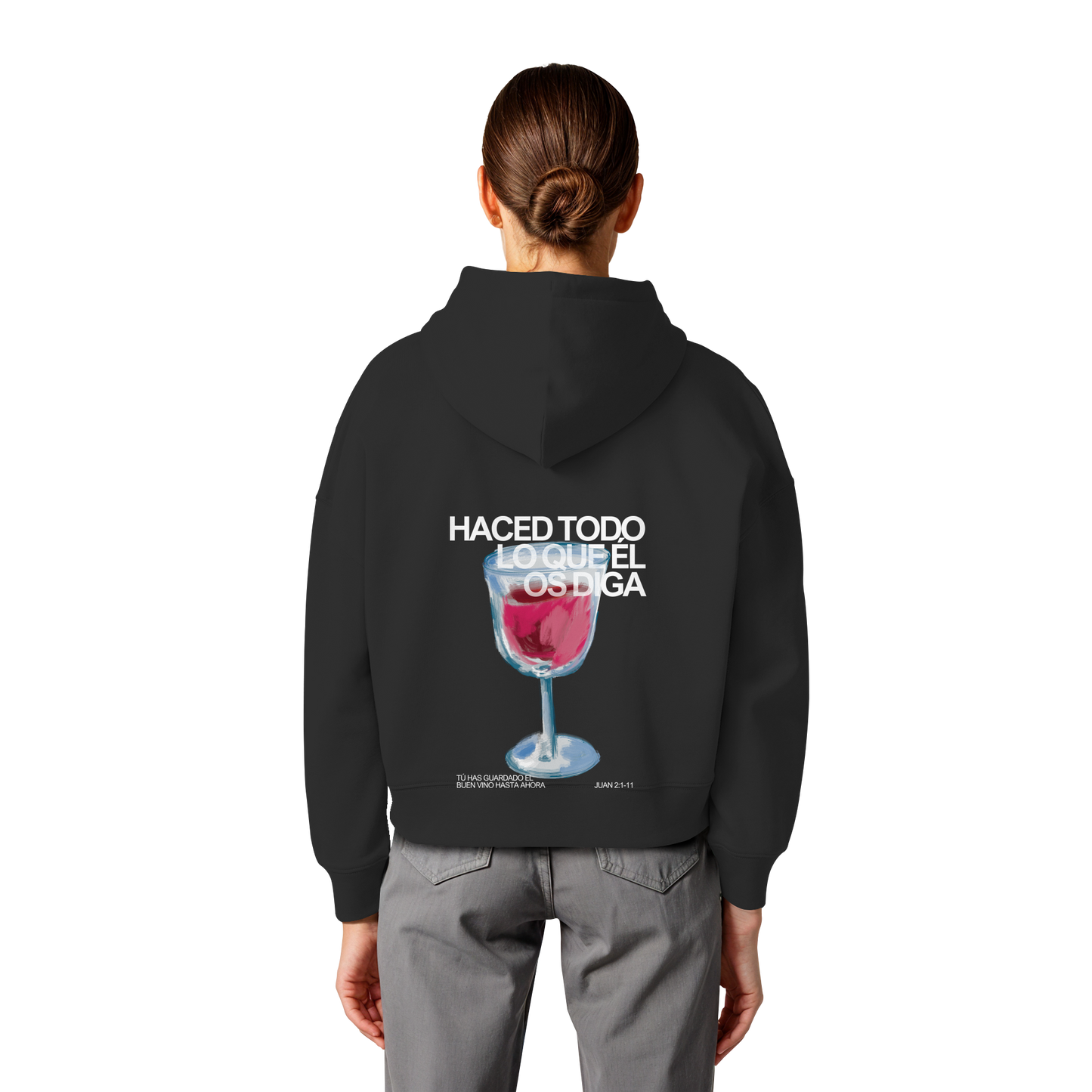 LO QUE ÉL OS DIGA SUDADERA BOXY CAPUCHA