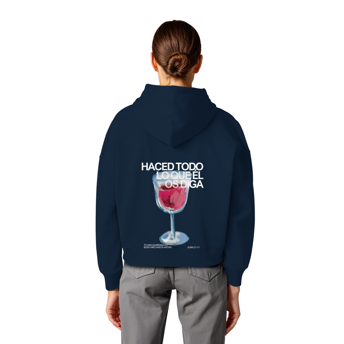 LO QUE ÉL OS DIGA SUDADERA BOXY CAPUCHA