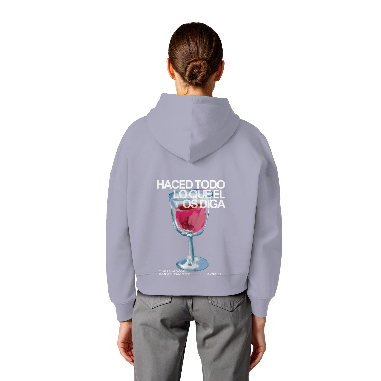 LO QUE ÉL OS DIGA SUDADERA BOXY CAPUCHA