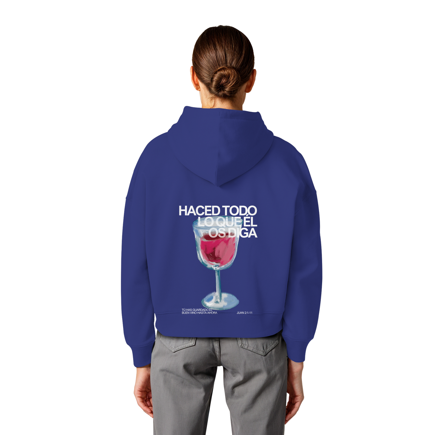 LO QUE ÉL OS DIGA SUDADERA BOXY CAPUCHA
