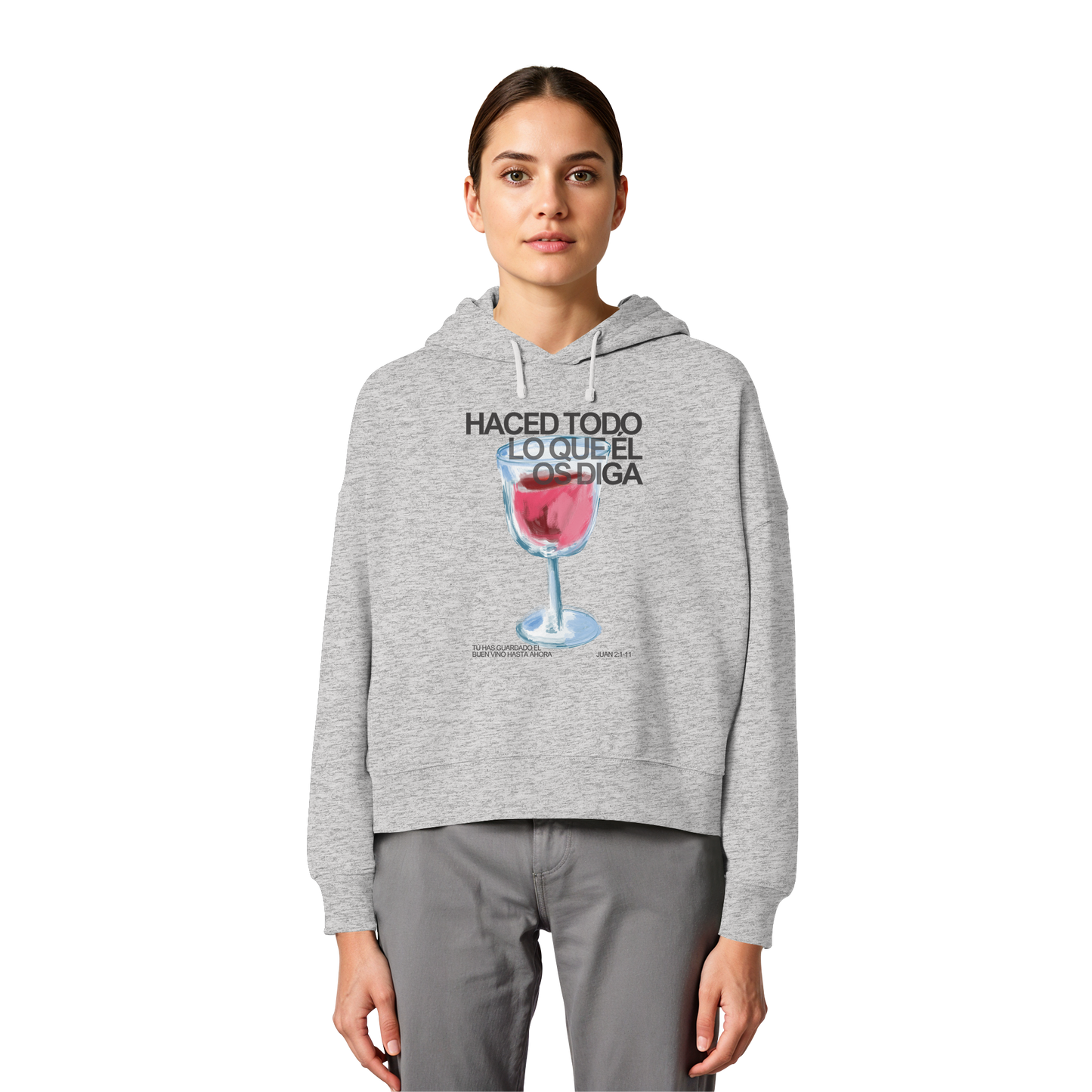 LO QUE ÉL OS DIGA SUDADERA BOXY CAPUCHA