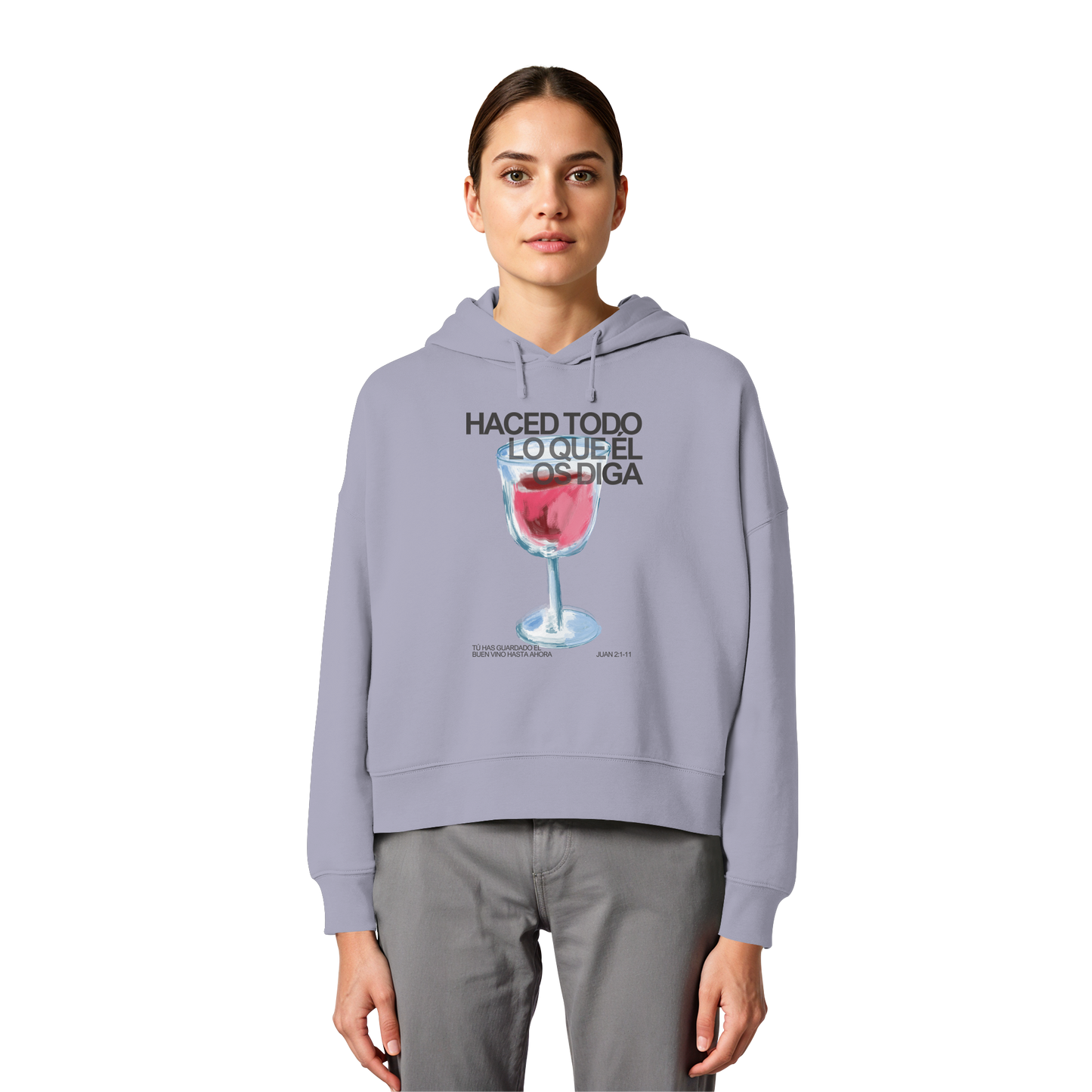 LO QUE ÉL OS DIGA SUDADERA BOXY CAPUCHA